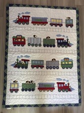 New Pottery Barn Kids Heritage Train -Crib Comforter