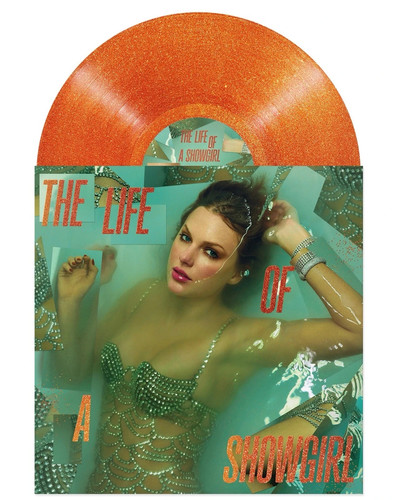 TAYLOR SWIFT  The Life of a Showgirl : Sweat & Vanilla ORANGE GLITTER VINYL LP - Picture 1 of 8