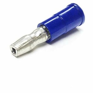 Male Bullet Connectors See-Thru Nylon Insulated .156” 16-14 AWG 50PK Blue Male Bullet Connectors See-Thru Nylon Insulated .156” 16-14 AWG 50PK Blue