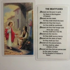 The Beatitudes - Laminated  Holy Cards
