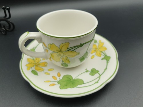 6x Vintage Villeroy&Boch Porzellan Geranie Old Style Kaffeetasse Untertasse #2 - Bild 2 von 5