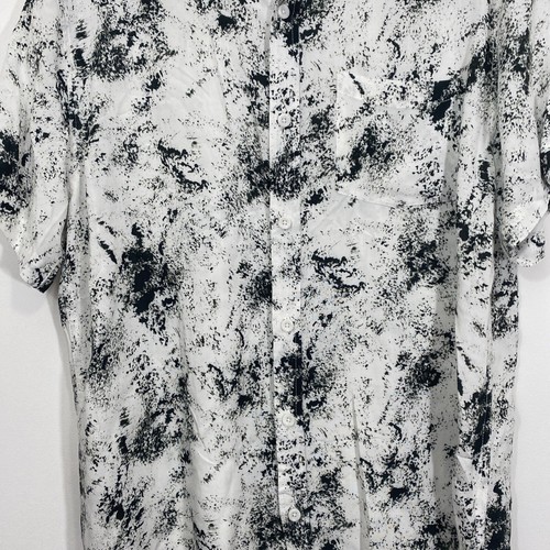 PacSun Sondar Mens Size Large Short Sleeve Button Up Shirt Black White - Picture 6 of 18