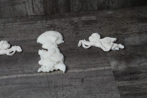 Christening Holy Communion Fondant Wedding Cake Topper  3 Cherub Angel Handmade - Picture 5 of 12