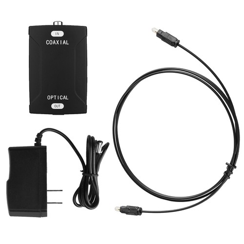 Coaxial to Toslink Audio Port Converter 96KHz Adapter Digital Fiber Optic Cable - Picture 5 of 12
