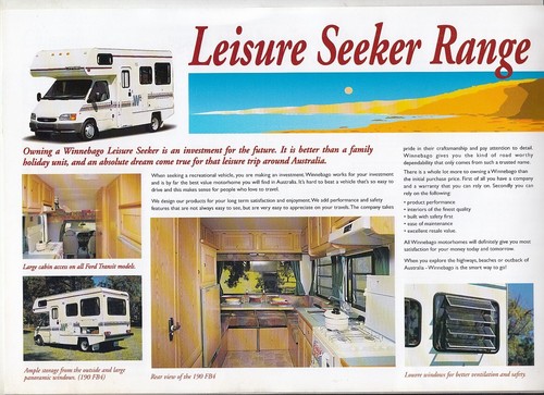 1997 WINNEBAGO MOTORHOMES Australian 8p Brochure MAZDA T4000 T4600 FORD TRANSIT - Picture 2 of 4