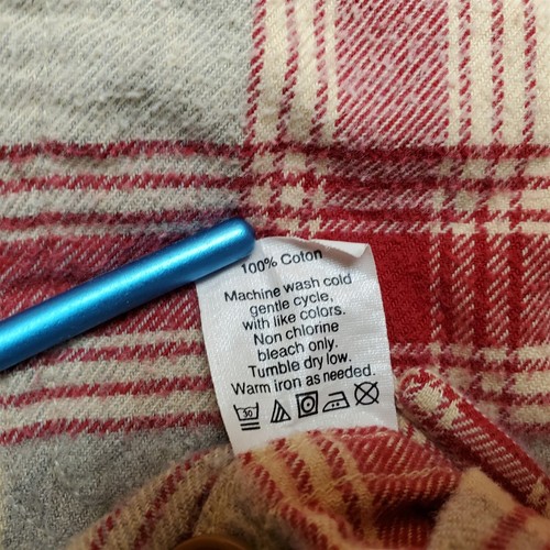 J Crew Shirt Mens Medium Red Blue Plaid Flannel 100% Cotton Indian Madras Casual - Picture 9 of 9