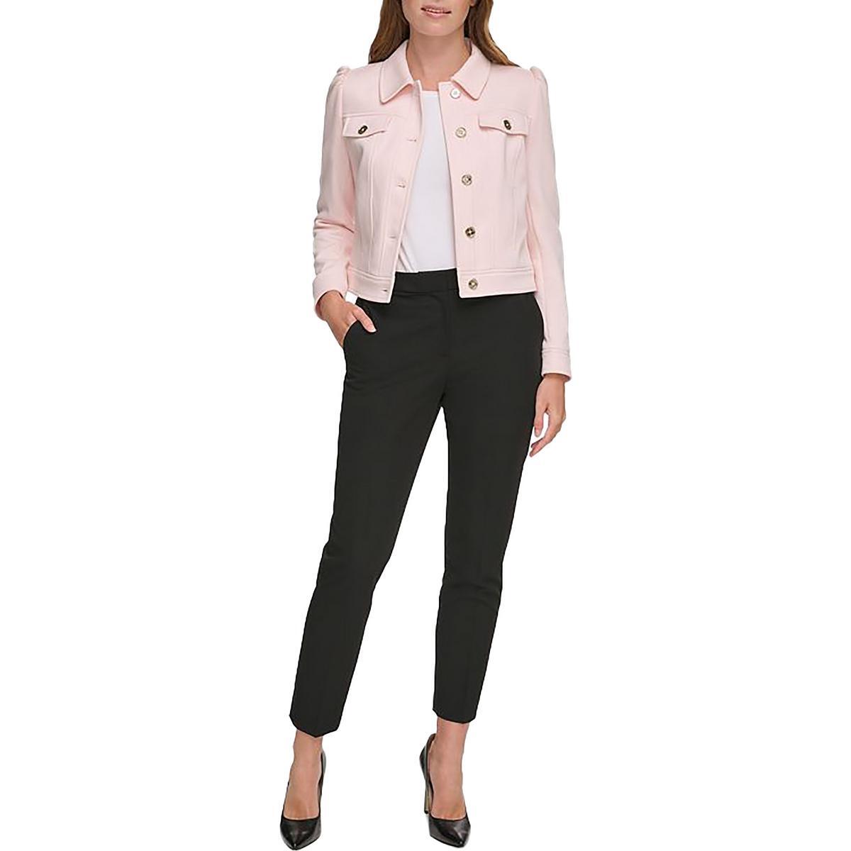 Женская розовая однотонная рабочая одежда Tommy Hilfiger Soft Shell Jacket Blazer 14 BHFO 0360