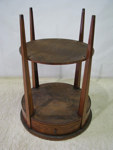 Signed PAUL SORMANI French Parquetry Table c. 1870; Sunburst Design - Picture 11 of 12