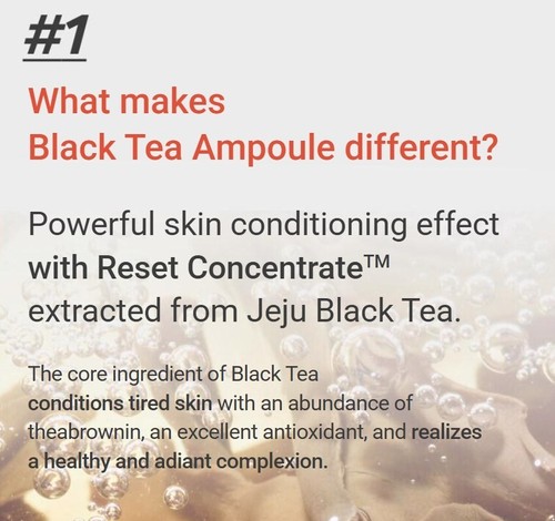 Ampolla potenciadora juvenil INNISFREE té negro 10 ml ampolla antienvejecimiento HECHA EN COREA - Imagen 5 de 8