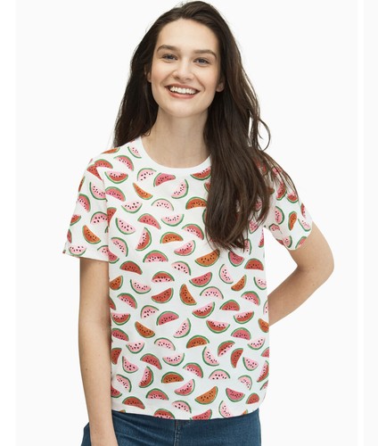 NWT, Kate Spade Short Sleeve T Shirt/ Tee Women’s Watermelon, 100% Cotton, Sz S