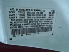 Driver Left Tail Light Gate Mounted Fits 02-04 ODYSSEY 366518