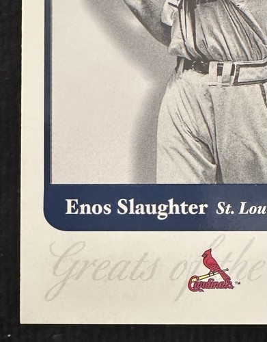 Fleer Greats of the Game 2001 #34 ⚾️ Salón de la fama Enos Slaughter ⚾️ Cardenales de San Luis - Imagen 4 de 6