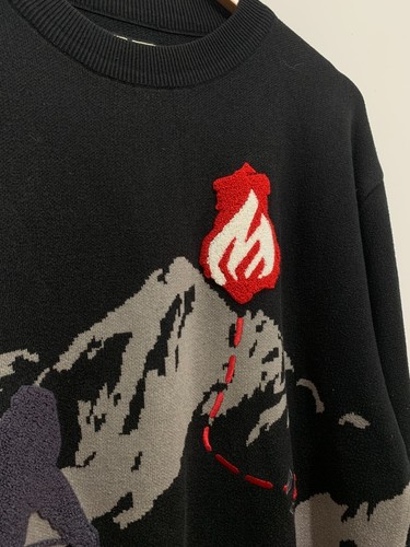 Vintage 90s Johnny Blaze Herren Schwarz Strickpullover Gr. L Heavyweight Pullover - Bild 3 von 8