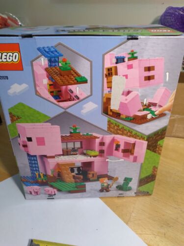 Lego Minecraft The Pig House #21170 NIB Lego Pig Shape House 490 Pieces - Picture 2 of 5