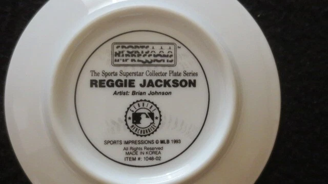 *RARE*REGGIE JACKSON*HOF 4 1/4" PLATE* A's *YANKEES* ORIOLES* ANGELS WITH BOX - Image 3 of 4