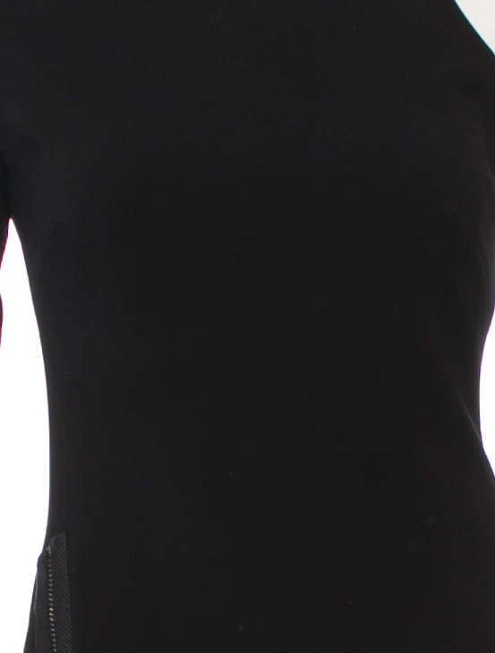 Abito abito Versace autunno 2010 RTW nero manica asimmetrica orlo asimmetrico maxi 40