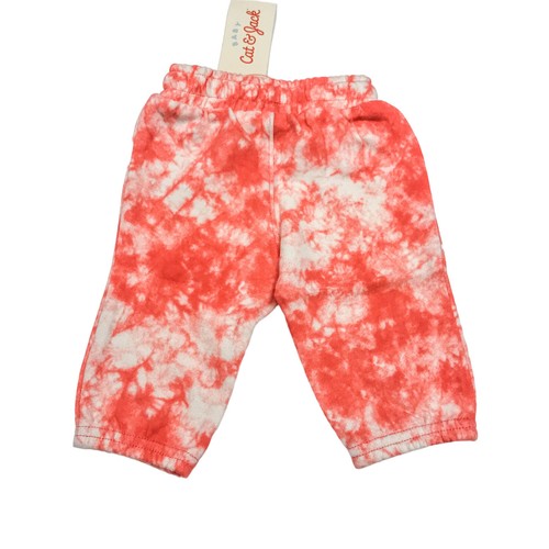 Cat & Jack Baby Girl Size NB Sweatpants Coral Tie Dye - Picture 2 of 6