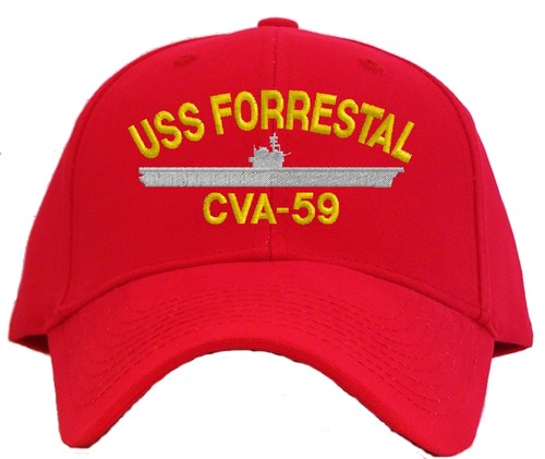 USS Forrestal CVA-59 Embroidered Baseball Cap - Available in 7 Colors Hat - Picture 4 of 9