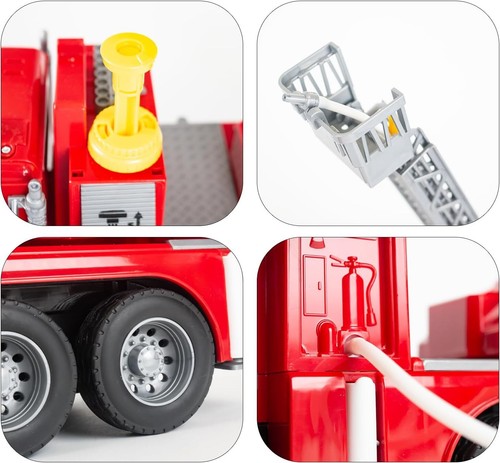 LKW Feuerwehrauto mit Licht und Sound Auto Transporter Kinder Spielzeug Geschenk - Bild 19 von 24