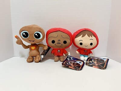 ET Plush Set Elliot Red Hoodie Heart Extraterrestrial Alien 7'' Universal New
