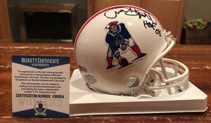 Andre-Tippet-Signed-New-England-Patriots-Throwback-Mini-Helmet-HOF-08-Beckett