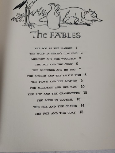 Aesop's Fables 1947 Illustrated Junior Library Drawings By Fritz Kredel GOOD - Imagen 10 de 10