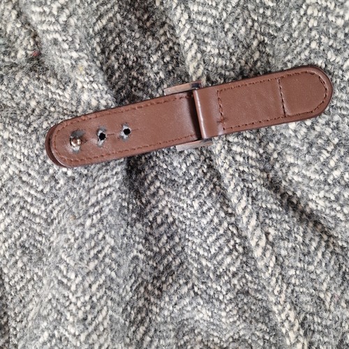 Lauren Ralph Lauren Mantel Damen 18 Tweed Wolle Fischgrät grau weiß Kapuze Wickeloptik - Bild 9 von 17