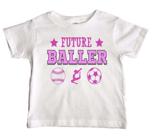 Softball Gymnastik Jubel Baby Bodysuits und Kleinkind Shirts - Future Baller - Bild 2 von 3