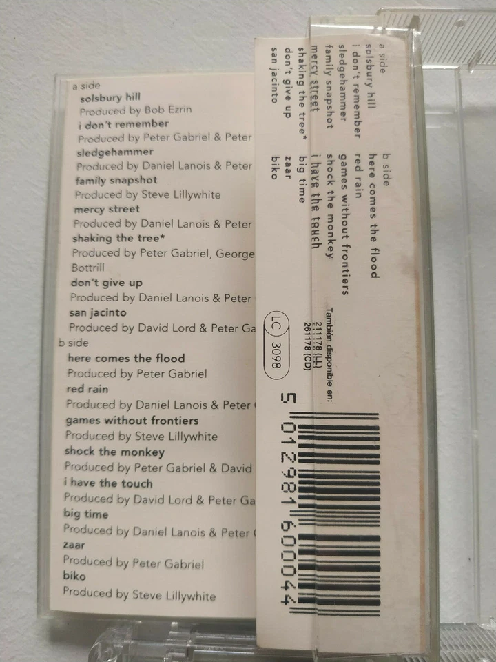 Peter Gabriel Shaking the Tree Sixteen Golden Greats 1996 Cinta Tape Cassette Am - Image 2 of 3