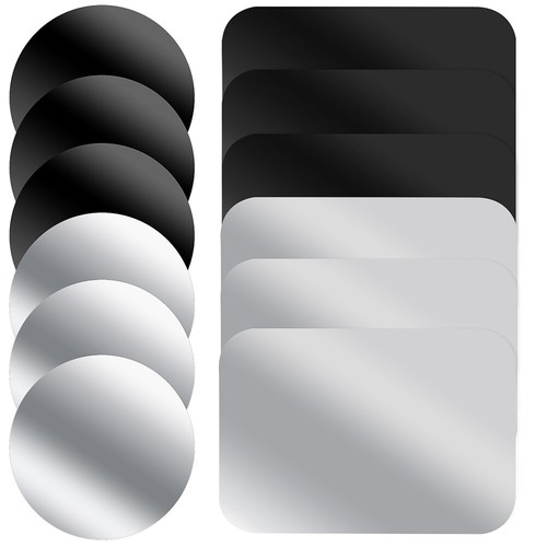 12 Pcs Round Rectangular Stickers Magnet Phone Holder Car Metal Plate - 第 1/11 張圖片