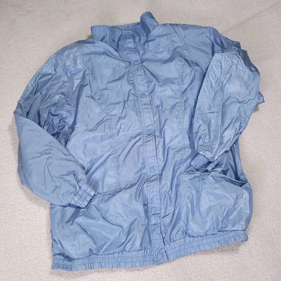 Винтажная женская ветровка 80-х Tudor Court от Haband с подкладкой размер XL светло-голубая - Изображение 2 из 4