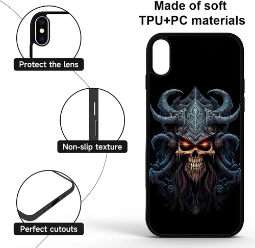 Trendy Cover Black screeching skull For Motorola Moto Google Pixel OnePlus - Picture 23 of 25