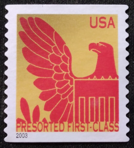 2003 US 🇺🇸 Eagle 25¢ Red On Gold Stamp Sc#3793 FREE2Ship w/Tracking! (S2198) - Picture 3 of 6