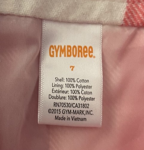 Gymboree Skirt Girls 7 Plaid Woodland Wonder Coral Pink Lined Straight Short - Picture 5 of 6