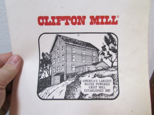 Vintage Clifton Mill Mehlbeutel (leer) 10 Pfund Größe, tolle Grafik Wanddekor - Bild 2 von 4