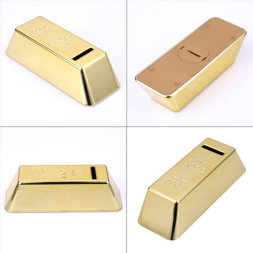 Gold Bullion Bar Piggy Bank Plastic Saving Money Box for Desktop Ornaments - Bild 7 von 15
