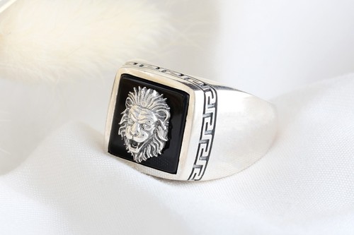 Anillo para hombre - Anillo de sello de plata de ley 925K - Anillo de león - Anillo de motociclista - Leo - Imagen 5 de 5