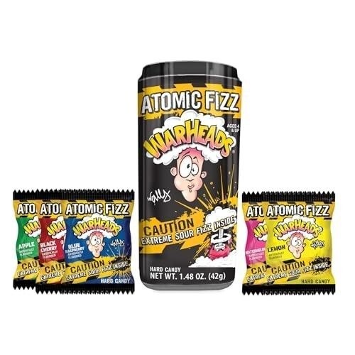 Warheads Atomic Fizz Extreme Sour Hard Candy 1.48 Oz Can Ages 4+
