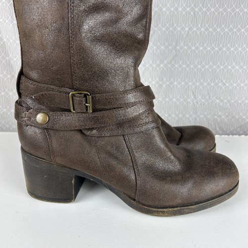 MIA Riding Boots Women's 9 Sabato Tall Brown Zip Block Heel Fall Classic - Picture 2 of 15