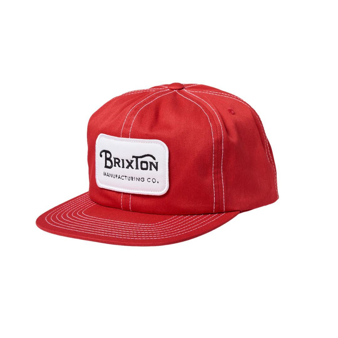 Классическая накладная кепка-бейсболка HP Snapback от Brixton Grade (красная) с 6 панелями