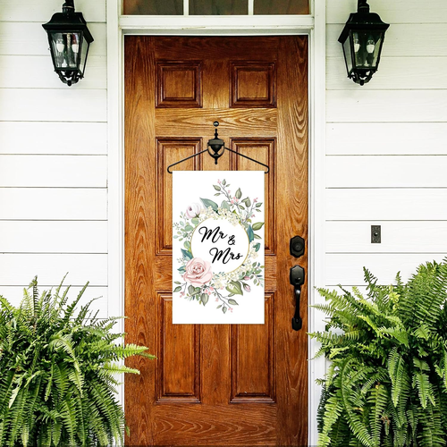 Mr & Mrs Wedding Garden Flag Decor 12X20 Inch Double Sided for Outside,Bride Gro - Imagen 7 de 7