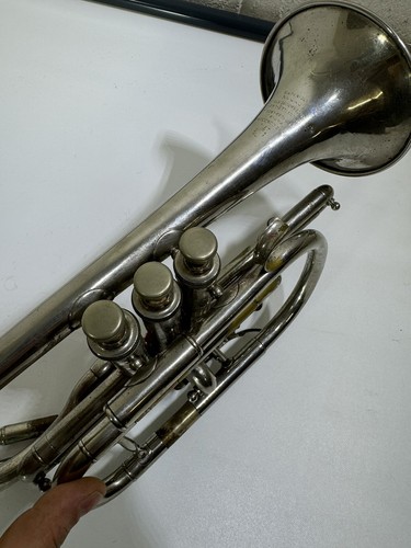 Jerome Thibouville Lamy Jtl Cornet Antique Silver Plated Early 20 Century - Picture 20 of 20