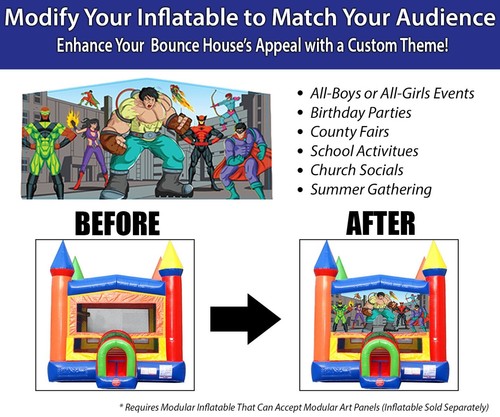 Merry Xmas Art Panel 10x5 Vinyl Banner for 13ft Inflatable Modular Bounce House - Picture 2 of 2