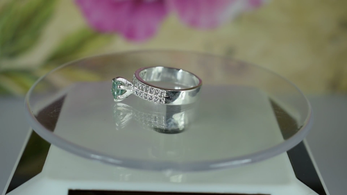 1.25 Ct Green Diamond Solitaire 6 x 6 mm Round Cut Certified Ring See Video - Video 1 of 1