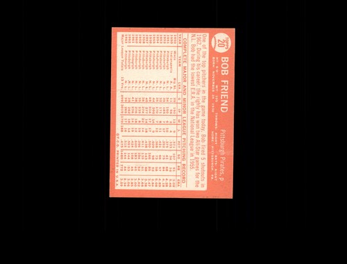 Bob Friend EX 1964 Topps 20 #D1.324655 - Imagen 2 de 2