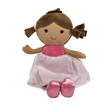 10" CARTER'S HISPANIC DOLL PINK DRESS STUFFED ANIMAL PLUSH SOFT RATTLE 67023