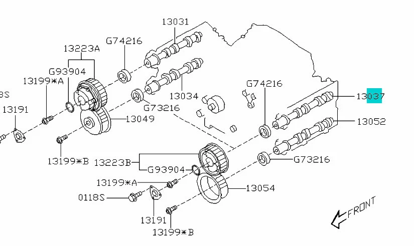 SUBARU OEM 04-14 Sti WRx Impreza Timing Árbol de levas Entrada LH 13037AA352 Nuevo Foto 2 de 2