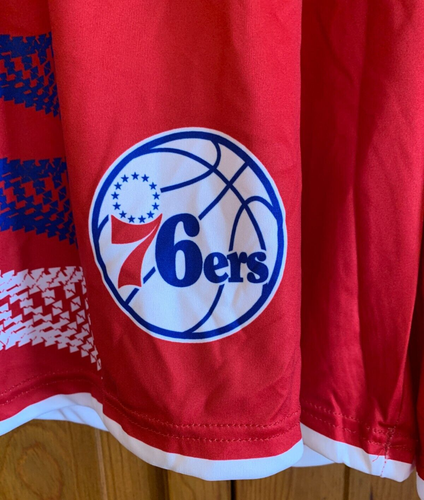 Pantalones Cortos de Baloncesto Para Hombre NUEVO Alleson Rojo Atlético 76ers - L - Imagen 2 de 7