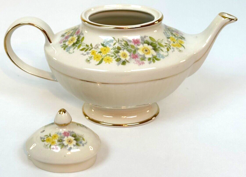 Teiera Arthur in legno 6067 con disegno floreale con dettagli oro Made in England. - Foto 2 di 13