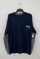 Wolverine Men's Flame Resistant Miter Long Sleeve Tee Navy Size Medium